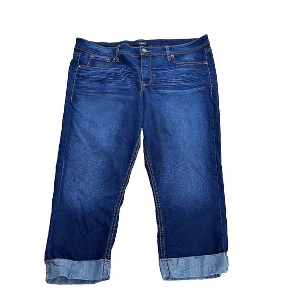 a.n.a Denim - A.N.A. Womens Capri Jeans Size 20W Dark Wash Denim Cuffed Cropped Casual Stretch